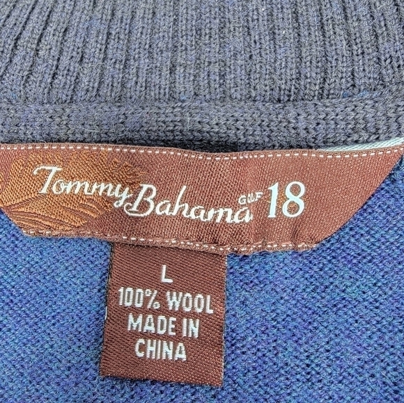 Tommy Bahama Golf 18 Fine Italian Merino Wool 1/4 Zip Pullover Sweater Mens L - Picture 3 of 12
